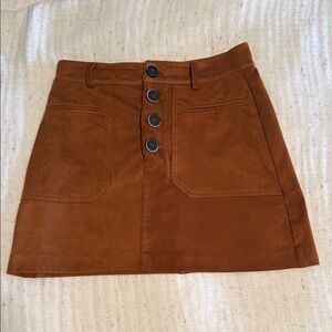 Zara- Brown Button-Front Women's mini Skirt